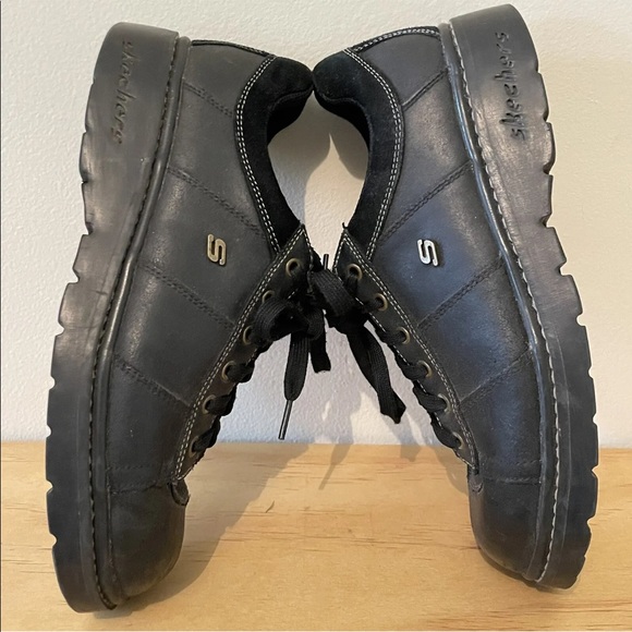 skechers 90s y2k grunge punk black shoes sneakers lace up size 11 chunky Goth - Picture 8 of 12